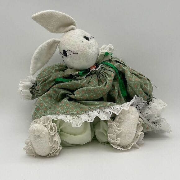 3 Handmade Bunny Rabbits Easter Spring Decor Vintage Cottagecore Stuffed Animals - Picture 9 of 17